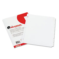 Universal Write-On/Erasable Indexes, Eight White Tabs, Letter, White, 8/Set UNV20818