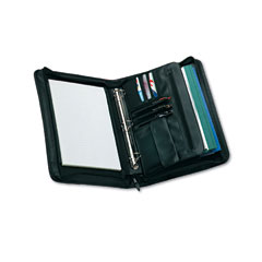 Universal Zip-Around Padfolio, Vinyl, 14-1/2 x 2-3/4 x 11-1/2, Black UNV25650