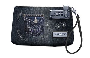 Vaultz 5.5 x 8 Inches Locking Wristlet, Jean (VZ00764)