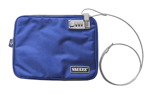 Vaultz Locking Pool Pouch with Tether, Medium, 7.5 x 9 Inches, Blue (VZ00724)