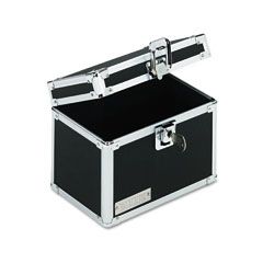 Vaultz Vaultz Locking Index Card File with Flip Top Holds 450 4 x 6 Cards, Black IDEVZ01171