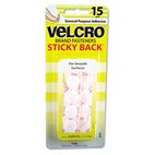 Velcro Sticky-Back Hook and Loop Dot Fasteners on Strips, 5/8 dia., Black, 15 Sets/Pack VEK90069