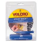 Velcro Sticky-Back Hook and Loop Dot Fasteners with Dispenser, 5/8 Inch, Black, 75/Roll VEK90089