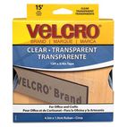 Velcro Sticky-Back Hook and Loop Fastener Roll, 15 Inches, Clear VEK91325