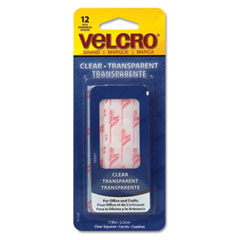 Velcro Sticky-Back Hook and Loop Fastener Squares, 7/8 Inch, Clear VEK91330