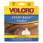 Velcro Sticky-Back Hook and Loop Fastener Tape with Dispenser, 3/4 x 15 ft. Roll, White VEK90082