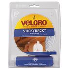 Velcro Sticky-Back Hook and Loop Fastener Tape with Dispenser, 3/4 x 5 ft. Roll, White VEK90087