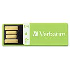 Verbatim Clip-It USB Flash Drive, 4G, Green VER97556