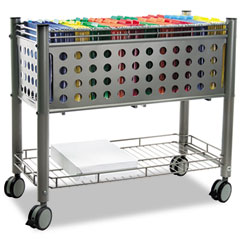 Vertiflex Smartworx File Cart, 1-Shelf, 28-1/4w x 13-3/4d x 27-3/8h, Matte Gray VRTVF52000