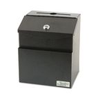 Vertiflex Steel Suggestion Box with Locking Top, 7 x 6 x 8-1/2, Black VRT50085