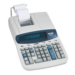Victor 1530-6 Two-Color Ribbon Printing Calculator, 10-Digit Fluorescent, Black/Red VCT15306