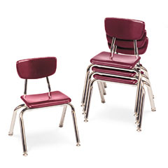 Virco 3000 Series Classroom Chairs, 12" Seat Height, Wine, 4/Carton VIR301250