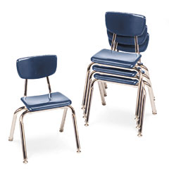 Virco 3000 Series Classroom Chairs, 14" Seat Height, Navy, 4/Carton VIR301451