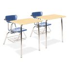Virco 3400 Series Chair Desk, 22-3/4w x 35-3/4d x 29-1/4h, Fusion Maple/Blueberry,2/CT VIR3400BR4038