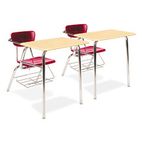 Virco 3400 Series Chair Desk, 22-3/4w x 35-3/4d x 29-1/4h, Fusion Maple/Red, 2/Carton VIR3400BR7038