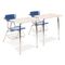 Virco 3400 Series Chair Desk, 22-3/4w x 35-3/4d x 29-1/4h, Sandstone/Blueberry, 2/CT VIR3400BR4096