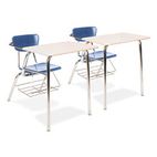 Virco 3400 Series Chair Desk, 22-3/4w x 35-3/4d x 29-1/4h, Sandstone/Blueberry, 2/CT VIR3400BR4096