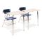 Virco 3400 Series Chair Desk, 22-3/4w x 35-3/4d x 29-1/4h, Sandstone/Navy, 2/Carton VIR3400BR5196