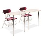Virco 3400 Series Chair Desk, 22-3/4w x 35-3/4d x 29-1/4h, Sandstone/Wine, 2/Carton VIR3400BR5096