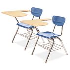 Virco 3700 Series Chair Desk, 20w x 31d x 30-1/2h, Fusion Maple/Blueberry, 2/Carton VIR3700BR4038
