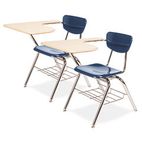 Virco 3700 Series Chair Desk, 20w x 31d x 30-1/2h, Sandstone Top/Navy, 2/Carton VIR3700BR5196