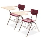 Virco 3700 Series Chair Desk, 20w x 31d x 30-1/2h, Sandstone/Wine, 2/Carton VIR3700BR5096