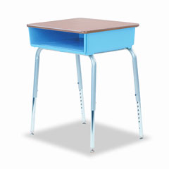 Virco 785 Open-Front Student Desk w/Colored Bookboxes, 24w x 18d, Blueberry VIR78538504002