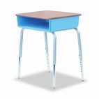 Virco 785 Open-Front Student Desk w/Colored Bookboxes, 24w x 18d, Blueberry VIR78538504002