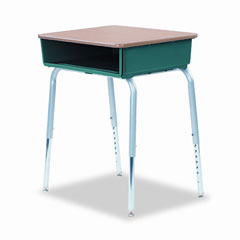 Virco 785 Open-Front Student Desk w/Colored Bookboxes, 24w x 18d, Forest Green VIR78538507502
