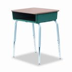 Virco 785 Open-Front Student Desk w/Colored Bookboxes, 24w x 18d, Forest Green VIR78538507502
