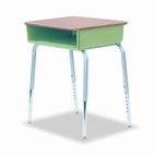 Virco 785 Open-Front Student Desk w/Colored Bookboxes, 24w x 18d, Green VIR78538503402