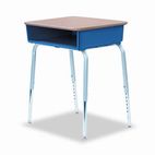 Virco 785 Open-Front Student Desk w/Colored Bookboxes, 24w x 18d, Navy VIR78538505102