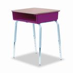 Virco 785 Open-Front Student Desk w/Colored Bookboxes, 24w x 18d, Red VIR78538507002