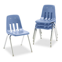 Virco 9000 Series Classroom Chair, 18" Seat Height, Blueberry/Chrome, 4/Carton VIR901840