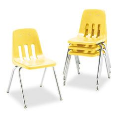 Virco 9000 Series Classroom Chair, 18" Seat Height, Squash/Chrome, 4/Carton VIR901847