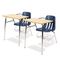 Virco 9400 Series Chair Desk, 21w x 33-1/2d x 30h, Fusion Maple/Navy, 2/Carton VIR9400BR51385