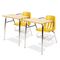 Virco 9400 Series Chair Desk, 21w x 33-1/2d x 30h, Fusion Maple/Squash, 2/Carton VIR9400BR47385