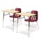 Virco 9400 Series Chair Desk, 21w x 33-1/2d x 30h, Fusion Maple/Wine, 2/Carton VIR9400BR50385