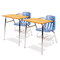Virco 9400 Series Chair Desk, 21w x 33-1/2d x 30h, Medium Oak/Blueberry, 2/Carton VIR9400BR40084