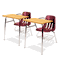 Virco 9400 Series Chair Desk, 21w x 33-1/2d x 30h, Medium Oak/Wine, 2/Carton VIR9400BR50084