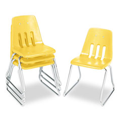 Virco 9600 Classic Classroom Chairs, 18" Seat Height, Squash/Chrome, 4/Carton VIR961847