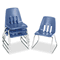 Virco 9600 Classic Series Classroom Chairs, 12" Seat Height, Blue/Chrome, 4/Carton VIR961240