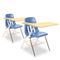 Virco 9700 Series Chair Desk, 18-3/4w x 31d x 30-1/2h, Fusion Maple/Blue, 2/Carton VIR9700BR40385