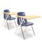 Virco 9700 Series Chair Desk, 18-3/4w x 31d x 30-1/2h, Fusion Maple/Navy, 2/Carton VIR9700BR51385