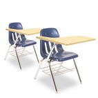 Virco 9700 Series Chair Desk, 18-3/4w x 31d x 30-1/2h, Fusion Maple/Navy, 2/Carton VIR9700BR51385