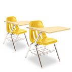 Virco 9700 Series Chair Desk, 18-3/4w x 31d x 30-1/2h, Fusion Maple/Squash, 2/Carton VIR9700BR47385