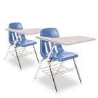 Virco 9700 Series Chair Desk, 18-3/4w x 31d x 30-1/2h, Gray Nebula/Blueberry, 2/Carton VIR9700BR40091
