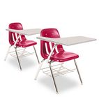 Virco 9700 Series Chair Desk, 18-3/4w x 31d x 30-1/2h, Gray Nebula/Red, 2/Carton VIR9700BR70091