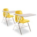Virco 9700 Series Chair Desk, 18-3/4w x 31d x 30-1/2h, Gray Nebula/Squash, 2/Carton VIR9700BR47091