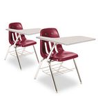 Virco 9700 Series Chair Desk, 18-3/4w x 31d x 30-1/2h, Gray Nebula/Wine, 2/Carton VIR9700BR50091